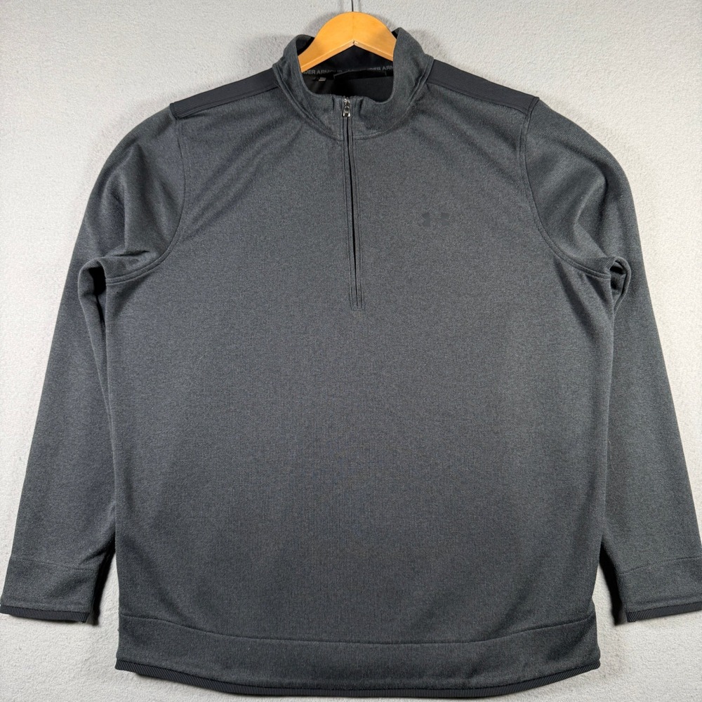 Under Armour Mens ColdGear 1/4 Zip Pullover Charcoal Gray XXL 1345464-001